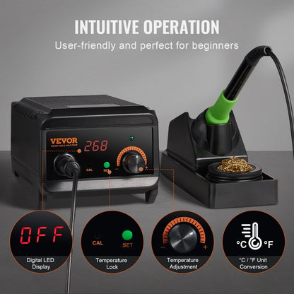 AE960D - 75W Digital Soldering Station with Adjustable 122°F-932°F Temperature