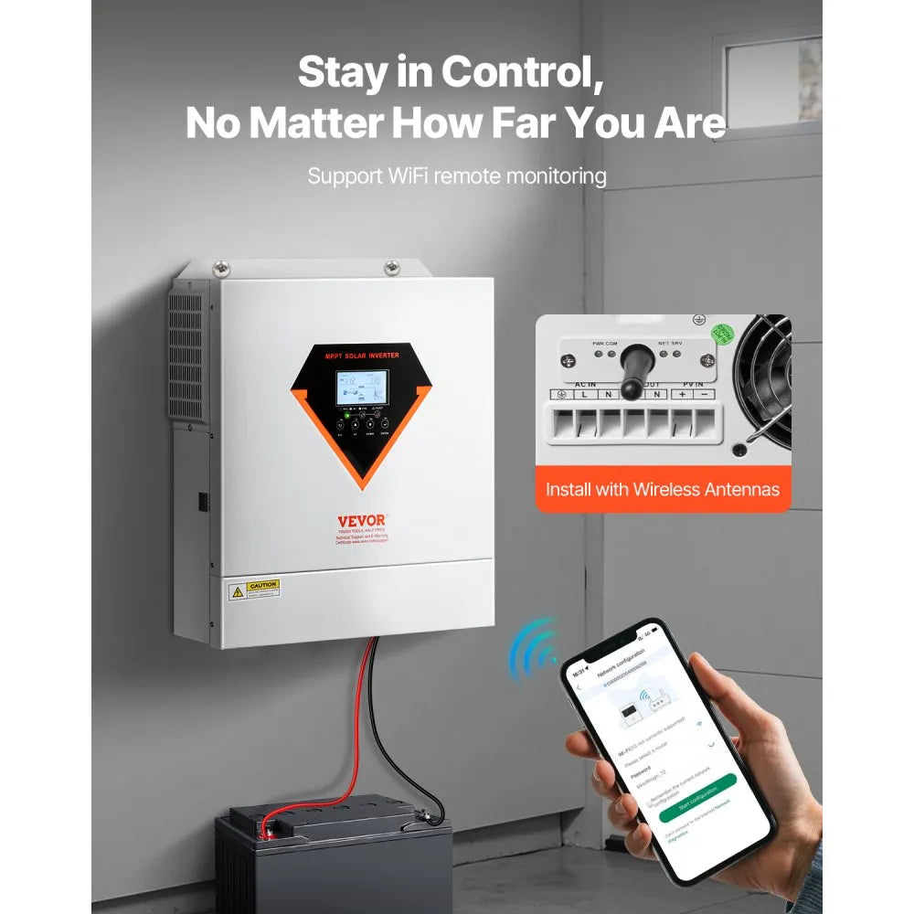 LVM3000-24L - 3000W Hybrid Solar Inverter with WiFi & MPPT Controller