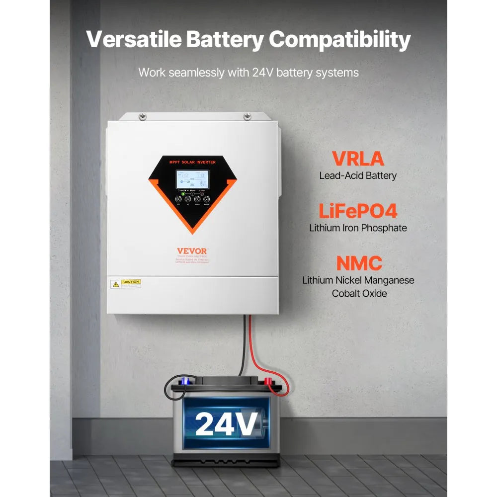 LVM3000-24L - 3000W Hybrid Solar Inverter with WiFi & MPPT Controller