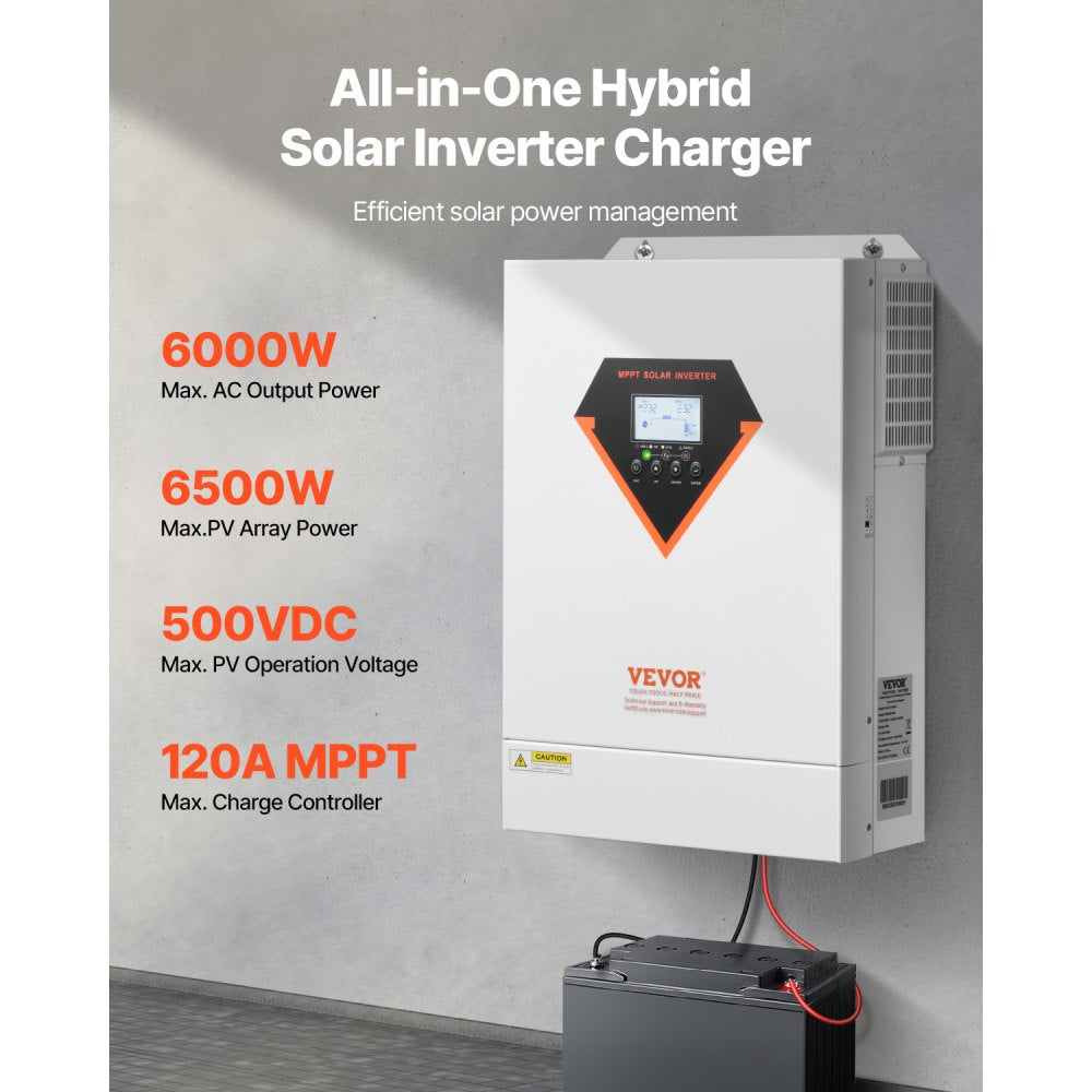 EM6200-48L - 6000W Pure Sine Wave Solar Inverter with WiFi контроля