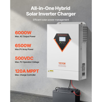 EM6200-48L - 6000W Pure Sine Wave Solar Inverter with WiFi контроля
