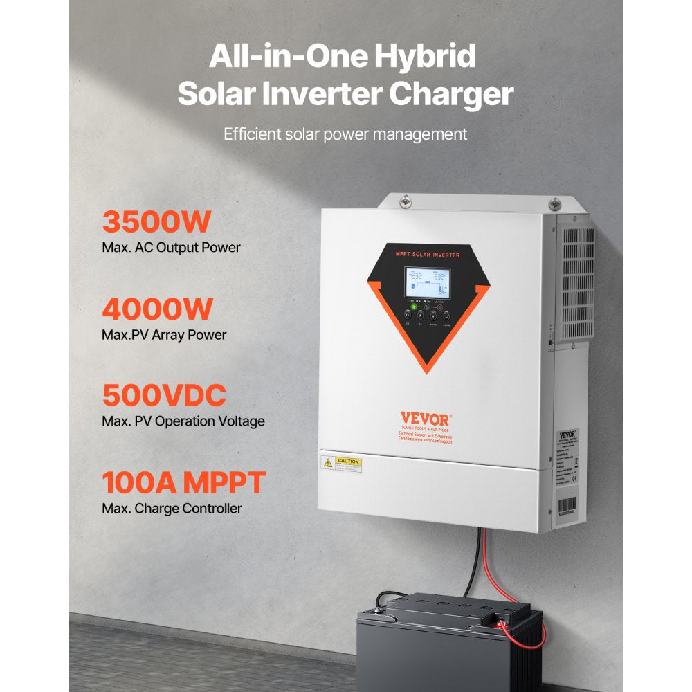 EM3500-24L - 3500W Hybrid Solar Inverter with 100A MPPT Controller