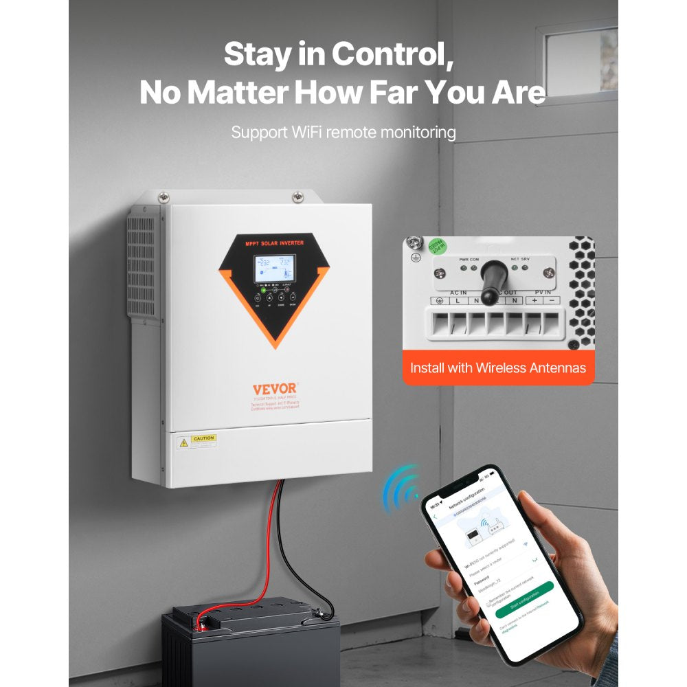 EM3500-24L - 3500W Hybrid Solar Inverter with 100A MPPT Controller