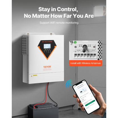 EM3500-24L - 3500W Hybrid Solar Inverter with 100A MPPT Controller