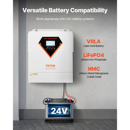 EM3500-24L - 3500W Hybrid Solar Inverter with 100A MPPT Controller