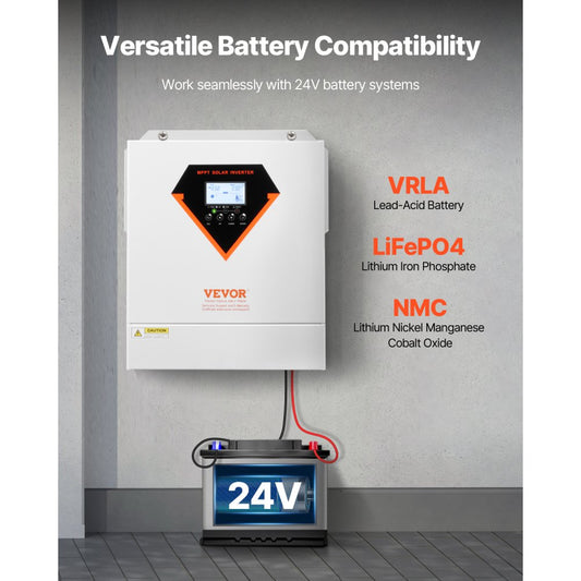 EM3500-24L - 3500W Hybrid Solar Inverter with 100A MPPT Controller