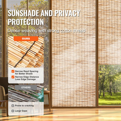 LLWL13333N - 13.3' x 3.3' Natural Reed Privacy Fence Screen