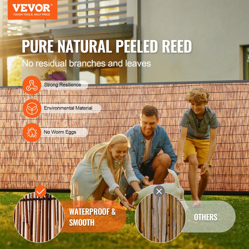 LLWL13333B - 13.3' Reed Privacy Fence, Easy Installation & Customizable Fit