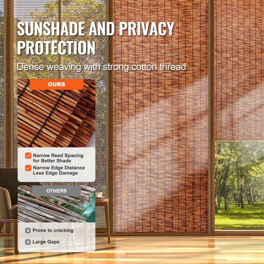 LLWL13333B - 13.3' Reed Privacy Fence, Easy Installation & Customizable Fit
