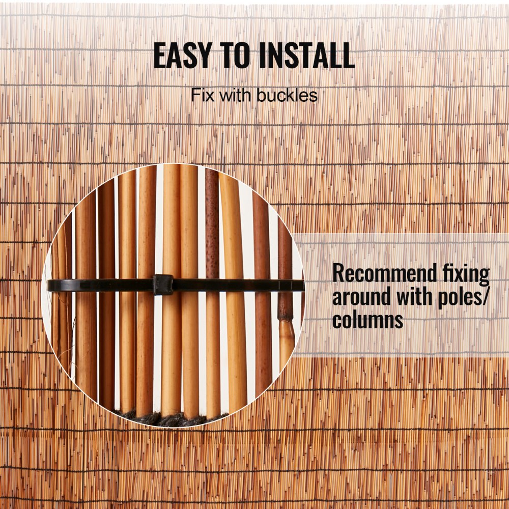LLWL13333B - 13.3' Reed Privacy Fence, Easy Installation & Customizable Fit