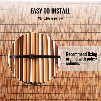 LLWL16440B - Natural Reed Privacy Fence with Easy Trim and Zip Tie Installation