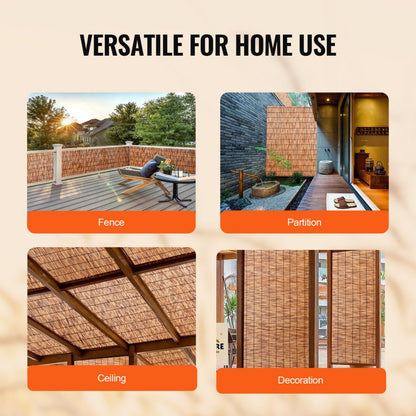 LLWL16440B - Natural Reed Privacy Fence with Easy Trim and Zip Tie Installation