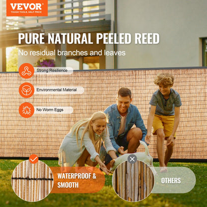 LLWL16440N - Durable 16.4' Natural Reed Privacy Fence, Easy Installation