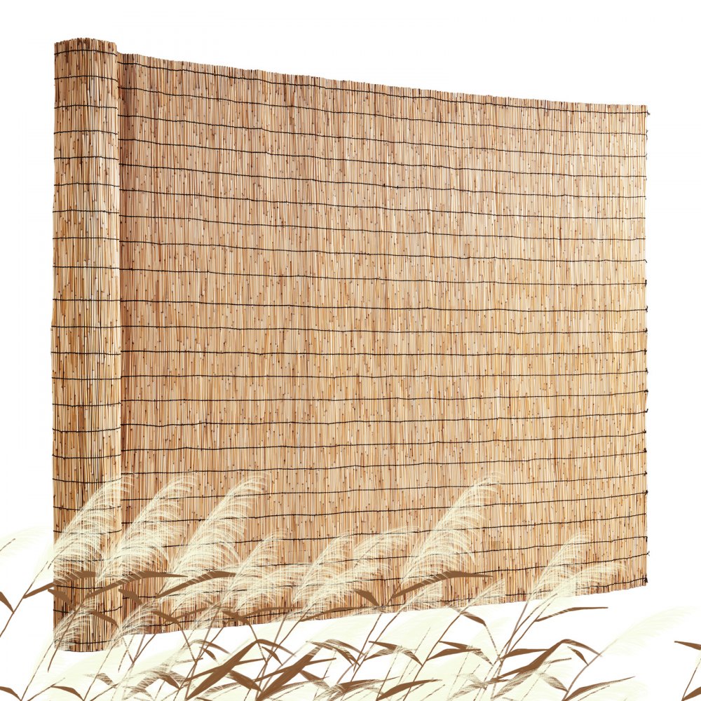 LLWL16440N - Durable 16.4' Natural Reed Privacy Fence, Easy Installation