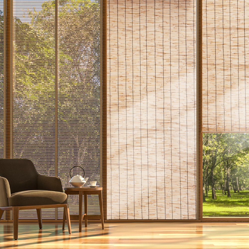 LLWL16440N2 - 16.4' Natural Reed Privacy Screen, Easy Trim & Install