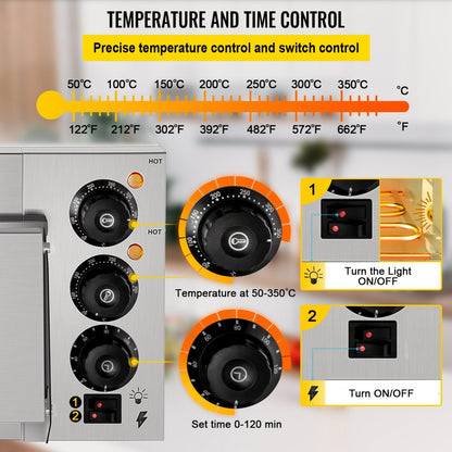 ZH-1M - 14-Inch Countertop Pizza Oven with Adjustable Heat Control