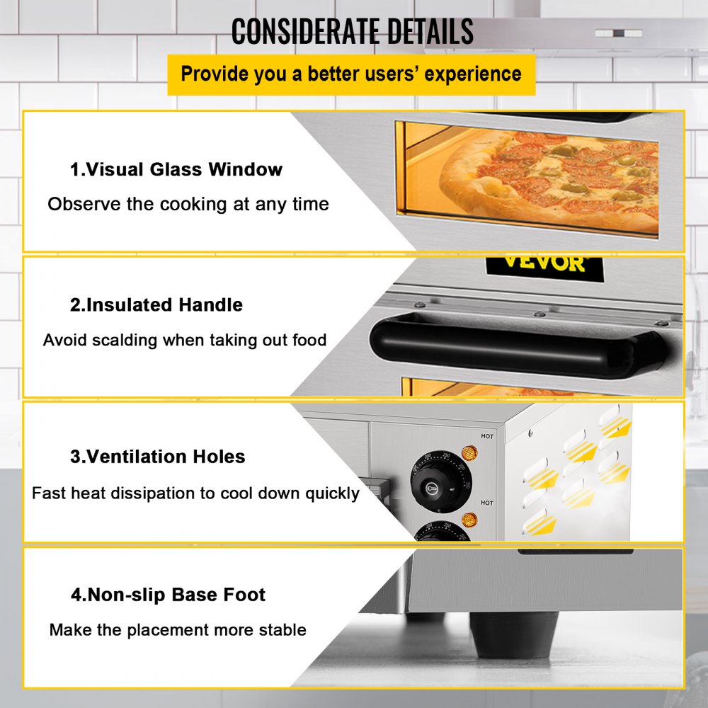 ZH-1M - 14-Inch Countertop Pizza Oven with Adjustable Heat Control