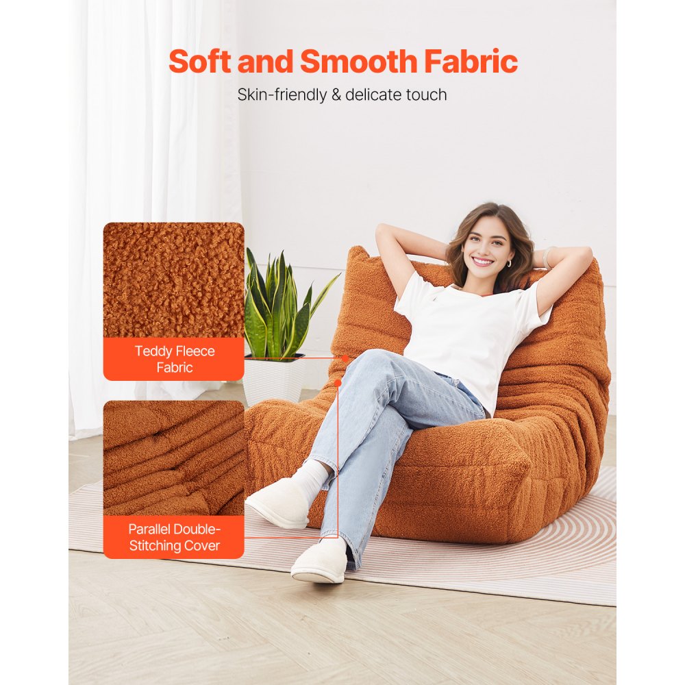 SM-SS-03 - Ergonomic Bean Bag Chair with Memory Foam, 19.69" Deep