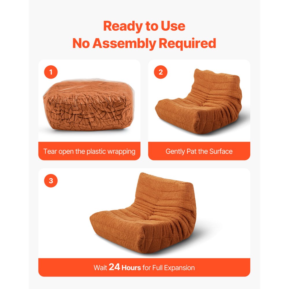 SM-SS-03 - Ergonomic Bean Bag Chair with Memory Foam, 19.69" Deep