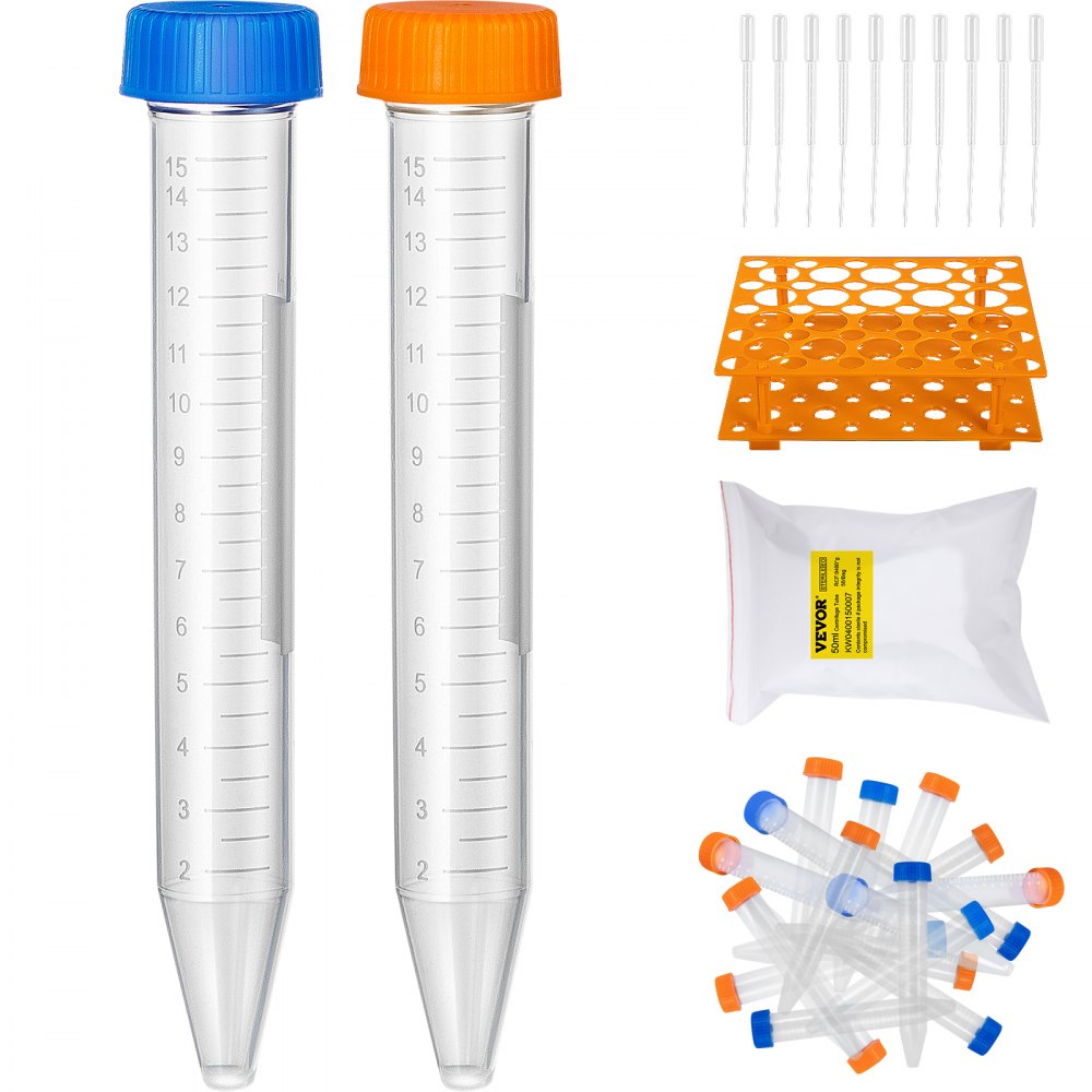 LXG15ml - 15mL Sterile Centrifuge Tubes with Rack & Pipette