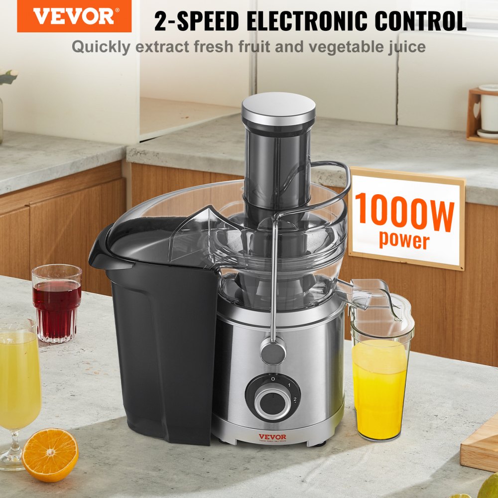 JE2105 - 1000W Centrifugal Juicer with 3" Feed Chute, BPA-Free