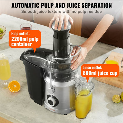JE2105 - 1000W Centrifugal Juicer with 3" Feed Chute, BPA-Free