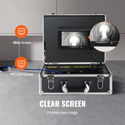 010636710263 - 7" LCD Sewer Camera with 12 LEDs for Drain Inspections