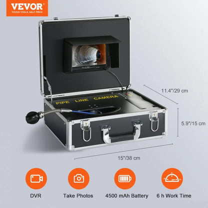 010636710263 - 7" LCD Sewer Camera with 12 LEDs for Drain Inspections