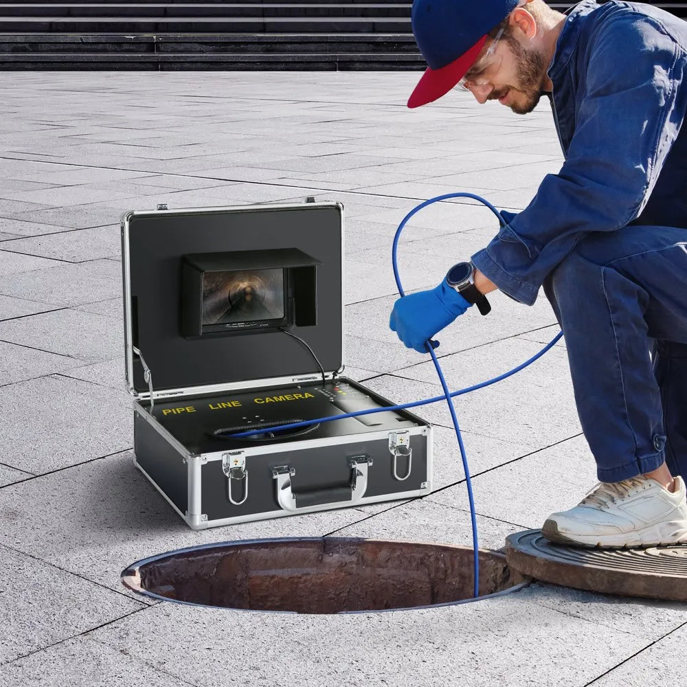 010636710263 - 7" LCD Sewer Camera with 12 LEDs for Drain Inspections