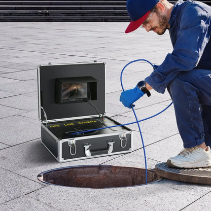 010636710263 - 7" LCD Sewer Camera with 12 LEDs for Drain Inspections