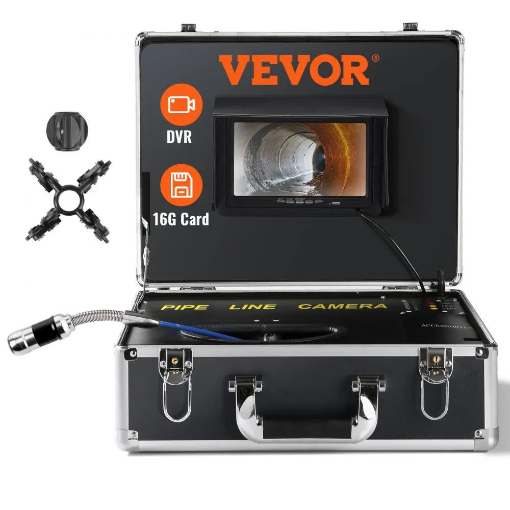 010636710263 - 7" LCD Sewer Camera with 12 LEDs for Drain Inspections