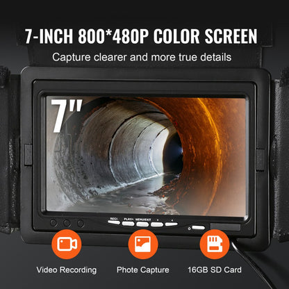 H6 - 7-Inch VEVOR Sewer Camera with 165FT Cable for Pipe Inspections