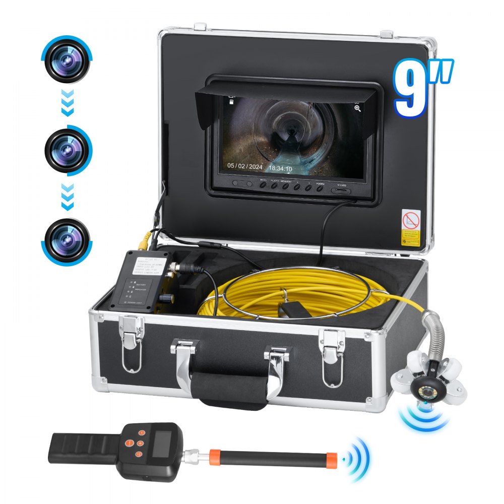 WP90FTR - 165FT HD Sewer Camera with 36X Zoom & Self-Leveling Function