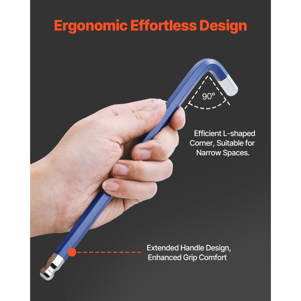 RLHK-001 - 22-Piece Long Arm Ball End Wrench Set with Color-Coded Storage