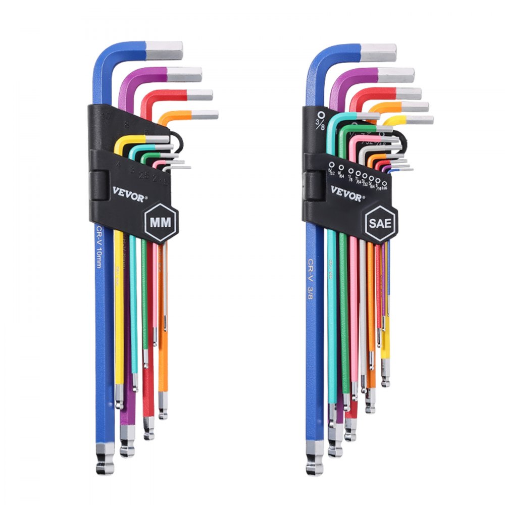 RLHK-001 - 22-Piece Long Arm Ball End Wrench Set with Color-Coded Storage