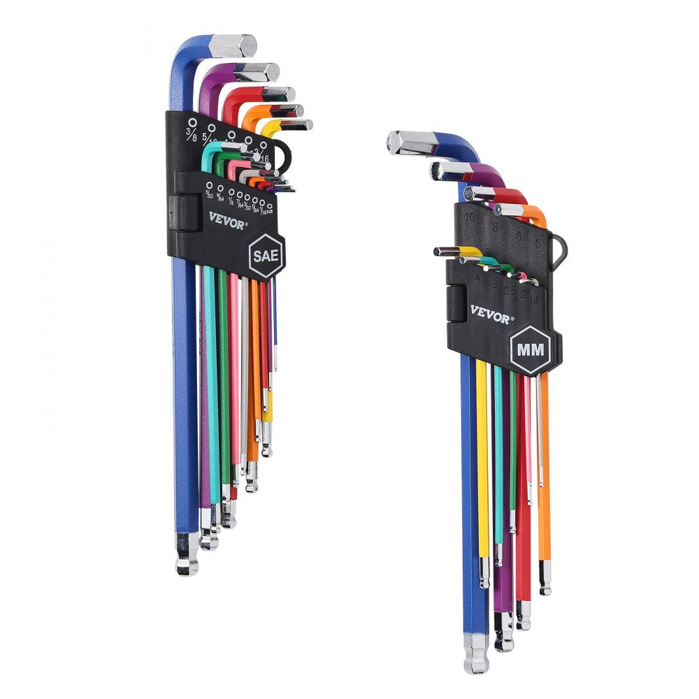 RLHK-001 - 22-Piece Long Arm Ball End Wrench Set with Color-Coded Storage