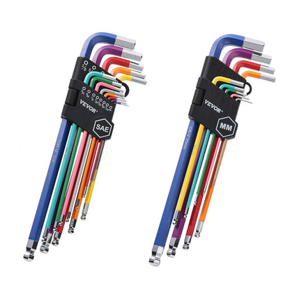 RLHK-001 - 22-Piece Long Arm Ball End Wrench Set with Color-Coded Storage