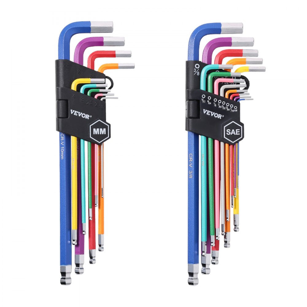 RLHK-001 - 22-Piece Long Arm Ball End Wrench Set with Color-Coded Storage