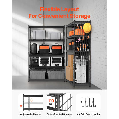 848E5KW7V0 - Adjustable 5-Tier Heavy-Duty Garage Shelves for Versatile Storage