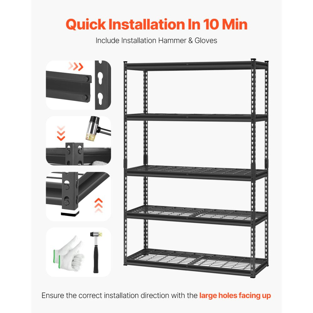 848E5KW7V0 - Adjustable 5-Tier Heavy-Duty Garage Shelves for Versatile Storage