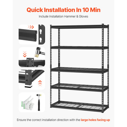 848E5KW7V0 - Adjustable 5-Tier Heavy-Duty Garage Shelves for Versatile Storage