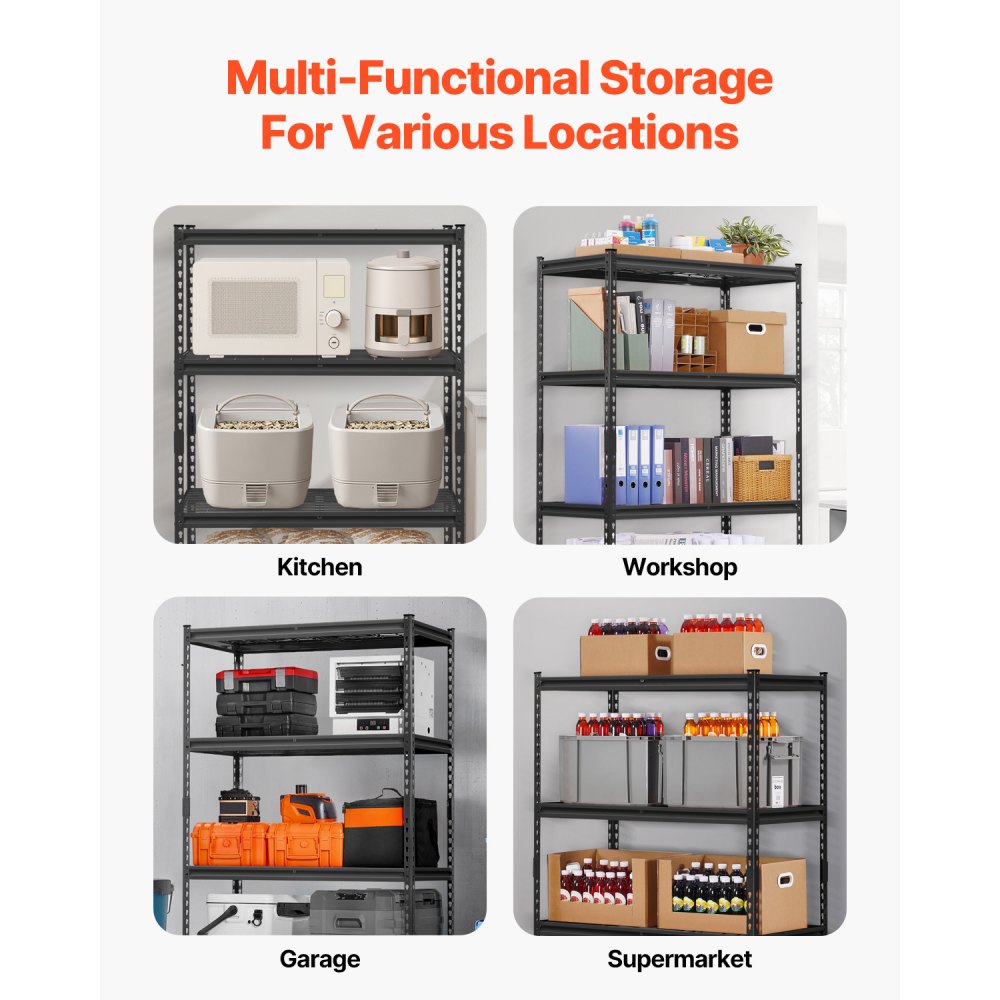 040L9EDJV0 - Adjustable Heavy-Duty 4-Tier Garage Shelving for Optimal Storage