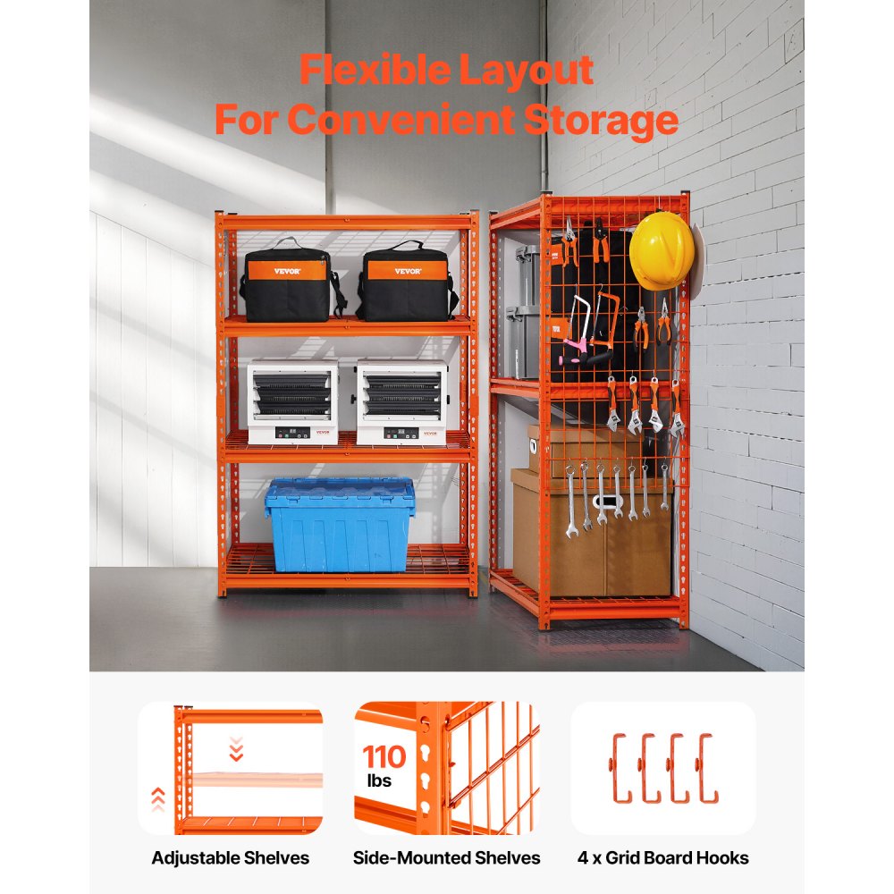 040OGMXUV0 - Heavy-Duty 4-Tier Adjustable Garage Shelving Unit