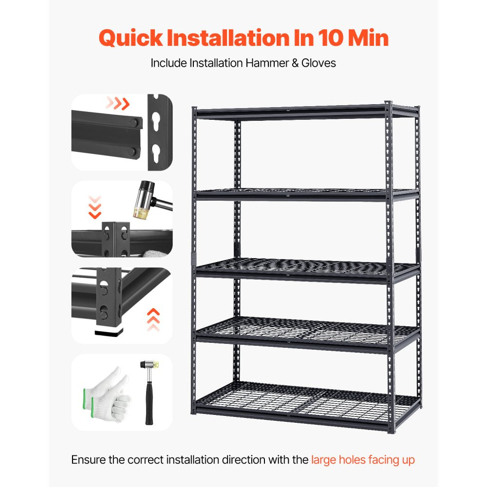 448JA98TV0 - Adjustable 5-Tier Garage Shelf with Heavy-Duty Design
