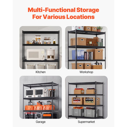 448JA98TV0 - Adjustable 5-Tier Garage Shelf with Heavy-Duty Design