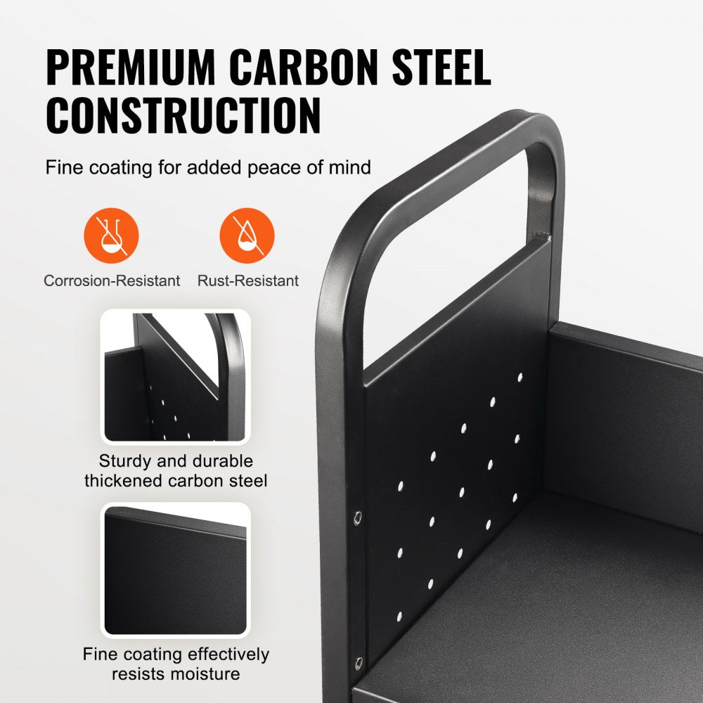 HXTC-L - Heavy-Duty Rolling Book Cart, 31.1" x 15.2" x 49.2"