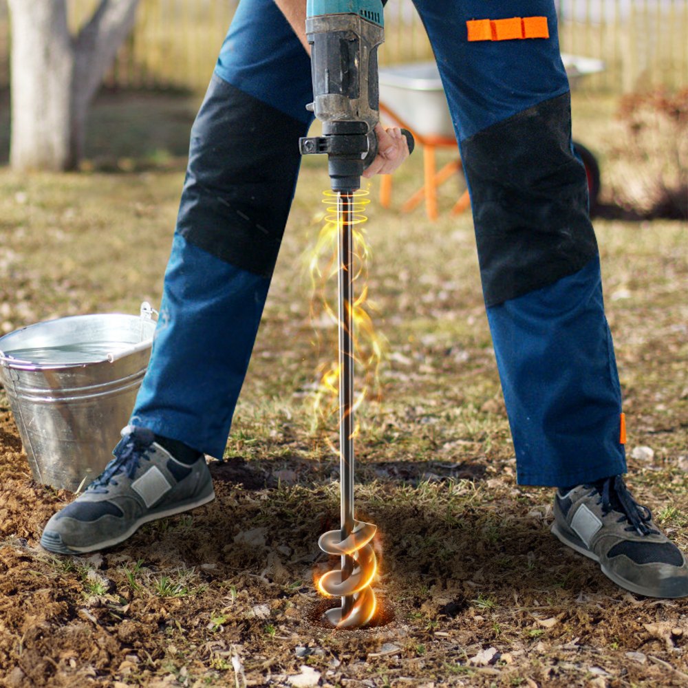 A8DS4-42BK - VEVOR 1.6"x16.5" Spiral Garden Auger Drill Bit for Planting