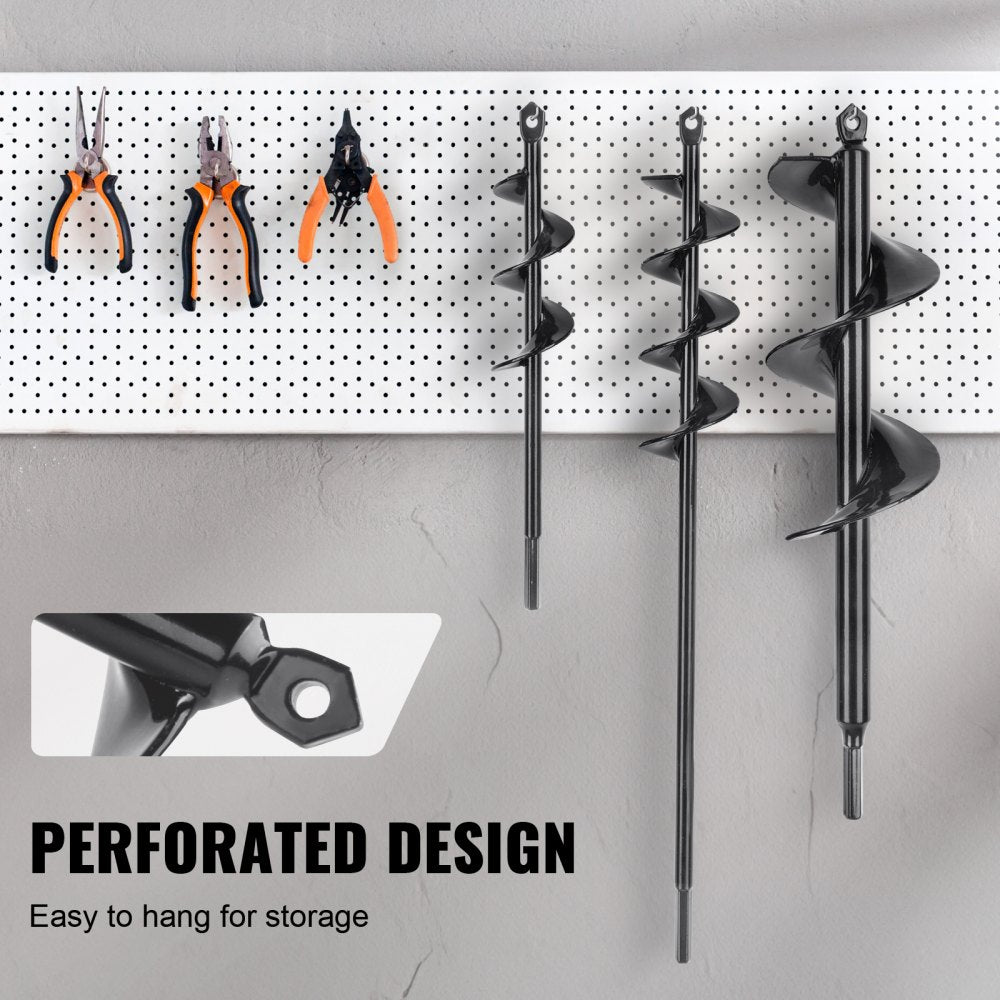 A8DS4-22BK + A8DS5-37BK + A9DS7-30BK - VEVOR Garden Auger Drill Bits Set of 3