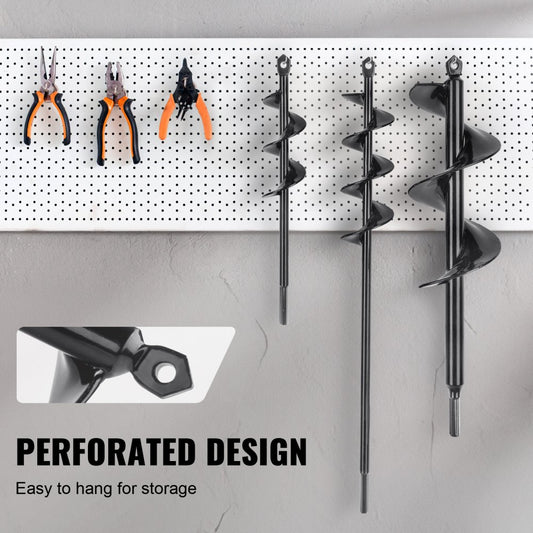A8DS4-22BK + A8DS5-37BK + A9DS7-30BK - VEVOR Garden Auger Drill Bits Set of 3