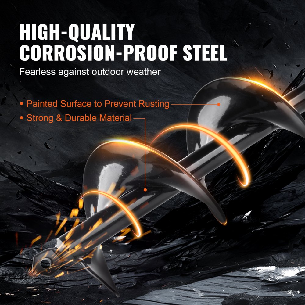 A8DS4-22BK - VEVOR 4-Piece Garden Auger Drill Bit Set, Efficient Soil Digging